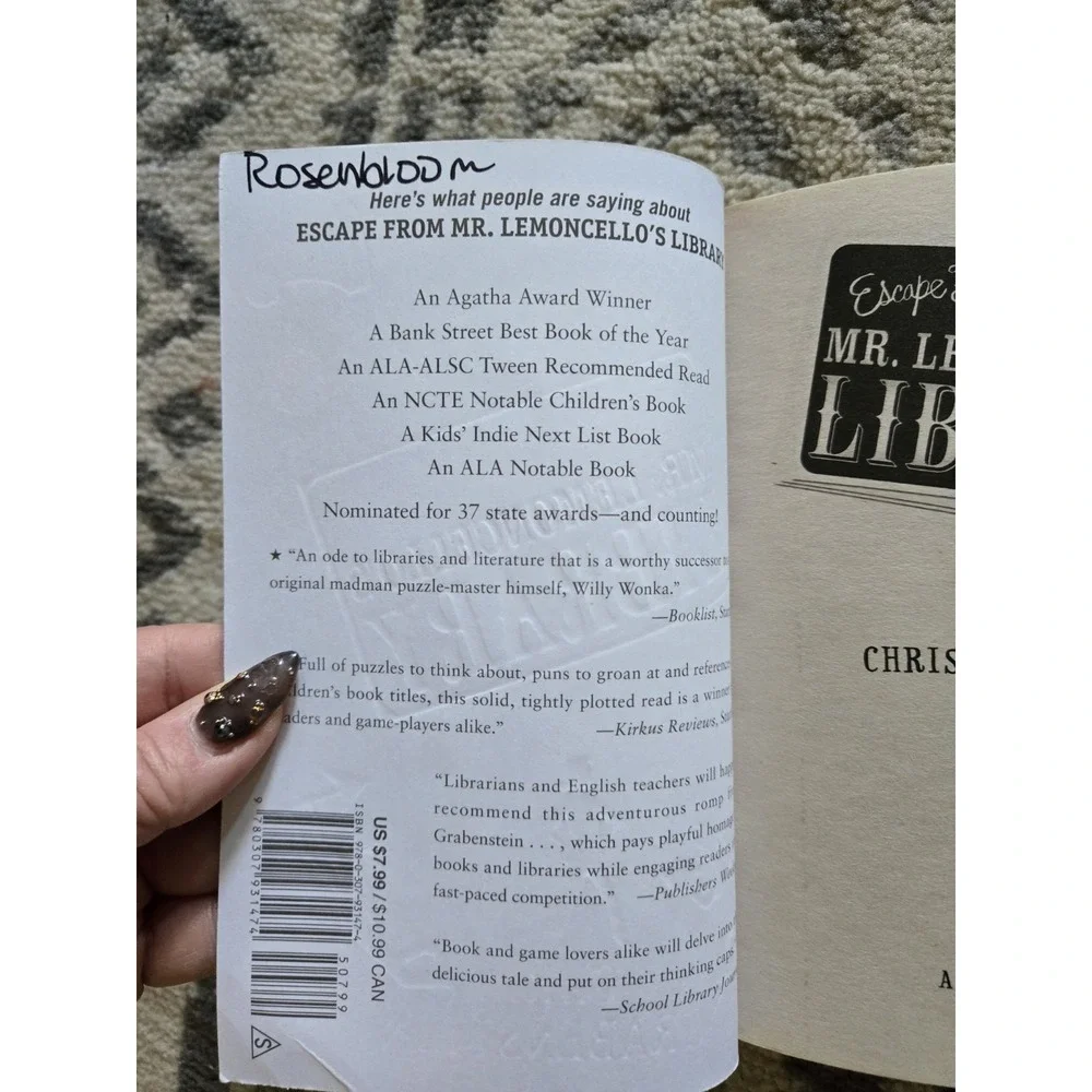 Escape‎ from Mr. Lemoncello's Library Chapter book